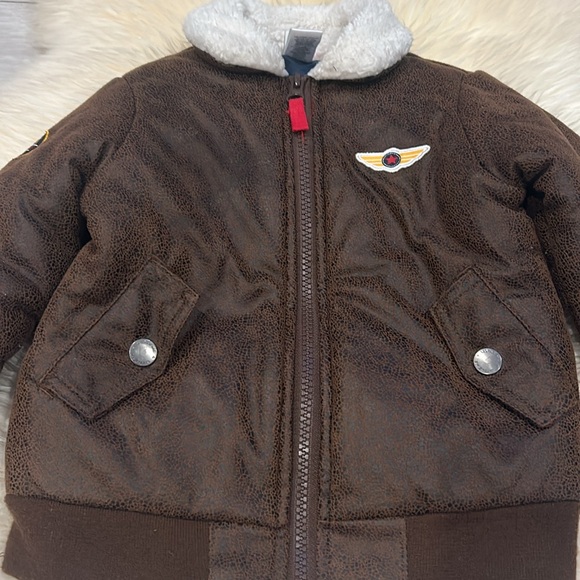 Little Me Aviator Coat Jacket in Brown in Size 2T - Picture 2 of 7